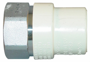 TRANSITION ADAPTER, STAINLESS STEEL, 3/4 IN METAL SIDE NOMINAL PIPE SIZE, FEMALE, NPT, CPVC, FEMALE by Spears