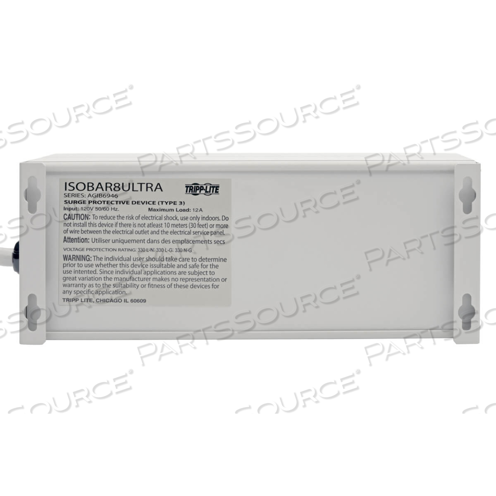 ISOBAR SURGE PROTECTOR METAL 8 OUTLET 12FT CORD 3840 JOULES by Tripp Lite ISOBAR SURGE PROTECTOR METAL 8 OUTLET 12FT CORD 3840 JOULES by Tripp Lite