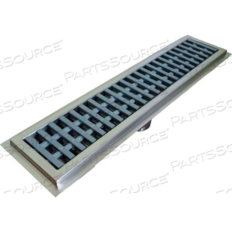 FLOOR WATER RECEPTACLE WITH FIBERGLASS GRATING & 1 CENTER DRAIN 