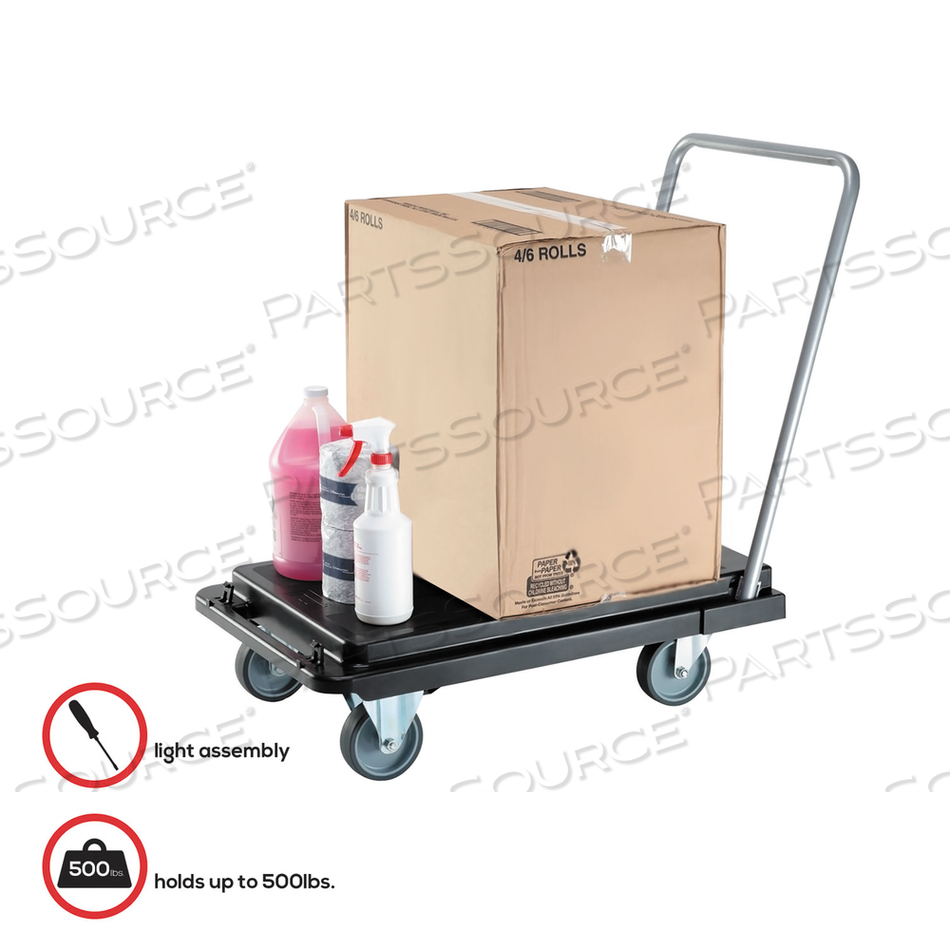 HEAVY-DUTY PLATFORM CART, 500 LB CAPACITY, 21 X 32.5 X 37.5, BLACK by Deflecto