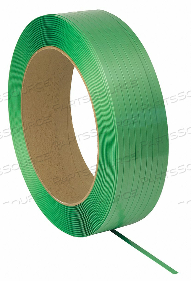 POLYESTER STRAPPING 3/4" X .050" X 2, 400' GREEN 16" X 6" CORE by PAC Strapping Products Inc.