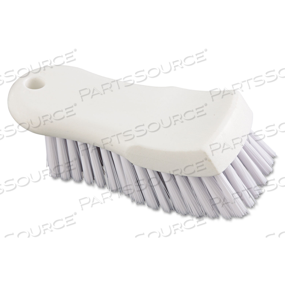SCRUB BRUSH, WHITE POLYPROPYLENE BRISTLES, 6" BRUSH, 6" HANDLE by Boardwalk