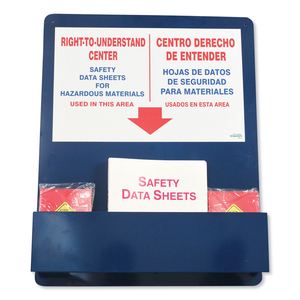 BILINGUAL "RIGHT-TO-UNDERSTAND" SDS CENTER, 25W X 5.2D X 30H, BLUE/WHITE/RED by Impact Products