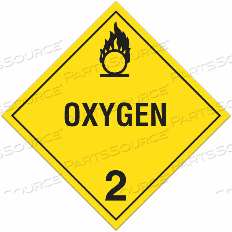 CLASS 2 OXIDIZING GASES RIGID PLASTIC PLACARD by Incom Manufacturing