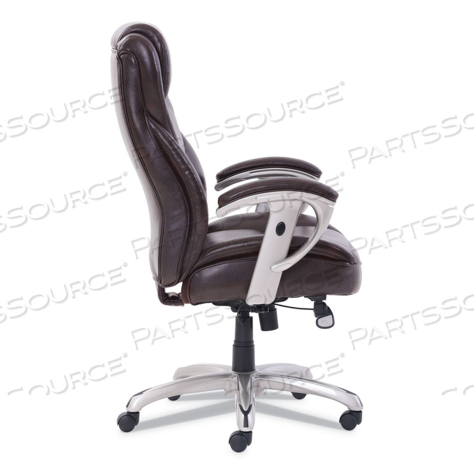 EMERSON BIG AND TALL TASK CHAIR, SUPPORTS UP TO 400 LB, 19.5" TO 22.5" SEAT HEIGHT, BROWN SEAT/BACK, SILVER BASE by SertaPedic EMERSON BIG AND TALL TASK CHAIR, SUPPORTS UP TO 400 LB, 19.5" TO 22.5" SEAT HEIGHT, BROWN SEAT/BACK, SILVER BASE by SertaPedic