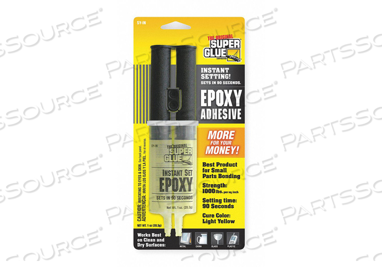 EPOXY 2 PART INSTANT YLW 1 OZ SYRINGE by Super Glue EPOXY 2 PART INSTANT YLW 1 OZ SYRINGE by Super Glue