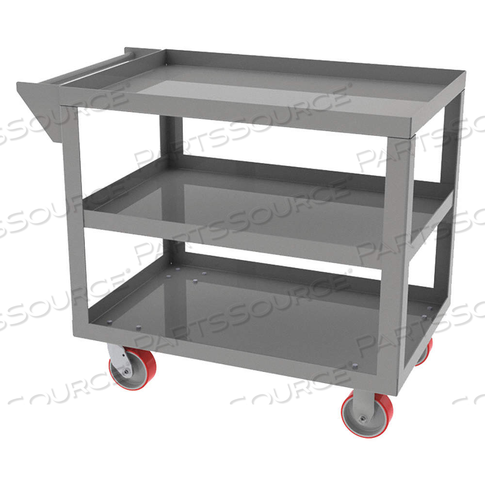 UTILITY CART WITH LIPPED METAL SHELVES, 1,500 LB LOAD CAPACITY, 36 IN X 48 IN, FLAT by Approved Vendor