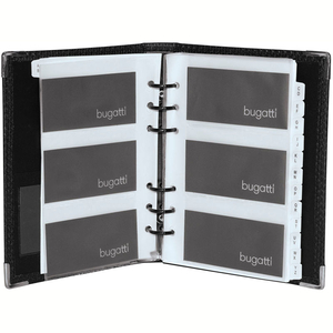 SYNTHETIC LEATHER BUSINESS CARD CASE, BLACK by Bugatti Sedona Inc