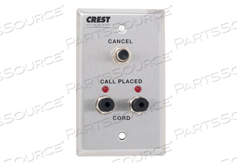 BEDSIDE STATION, STAINLESS STEEL, DUAL 1/4 IN JACK, 1 GANGS by Crest Healthcare