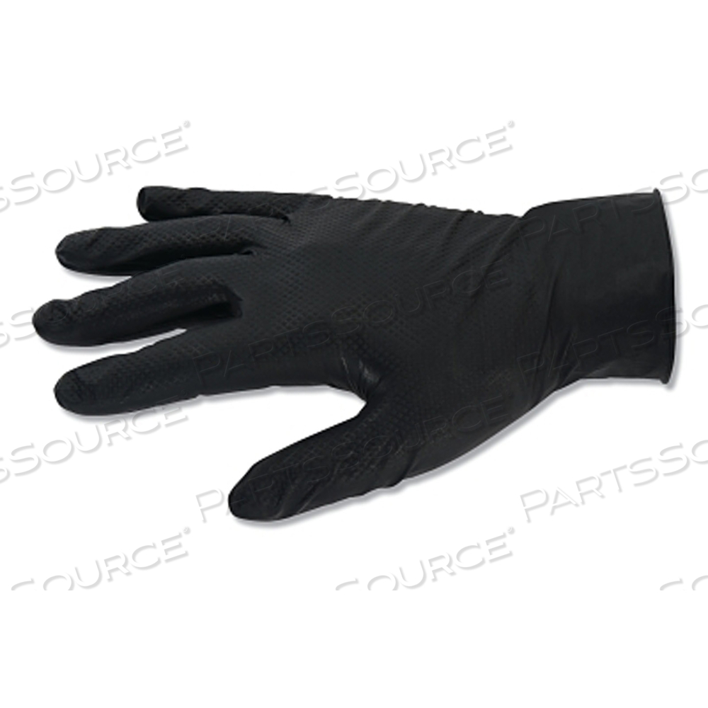 G10 KRAKEN GRIP NITRILE GLOVES, FULLY TEXTURED, BEADED CUFF, LARGE, BLACK, 6 MIL FINGERS/PALM by KleenGuard