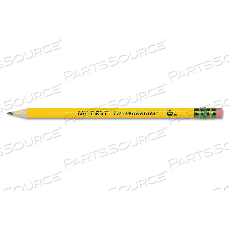 MY FIRST WOODCASE PENCIL WITH ERASER, HB (#2), BLACK LEAD, YELLOW BARREL by Dixon Ticonderoga