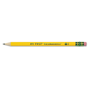 MY FIRST WOODCASE PENCIL WITH ERASER, HB (#2), BLACK LEAD, YELLOW BARREL, DOZEN by Dixon Ticonderoga