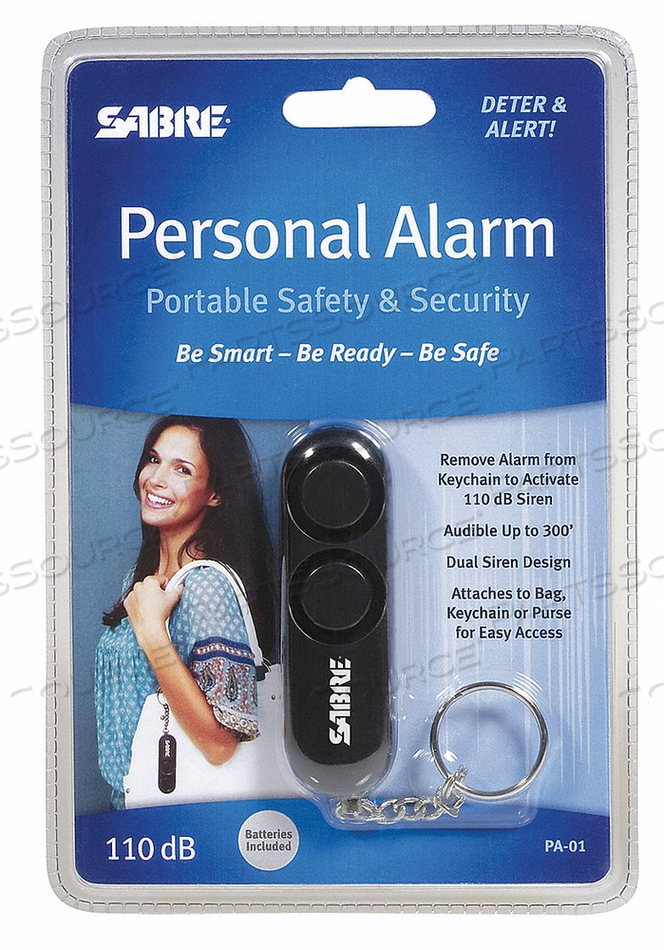 PERSONAL PROTECTION ALARM 110DB BLACK by Sabre