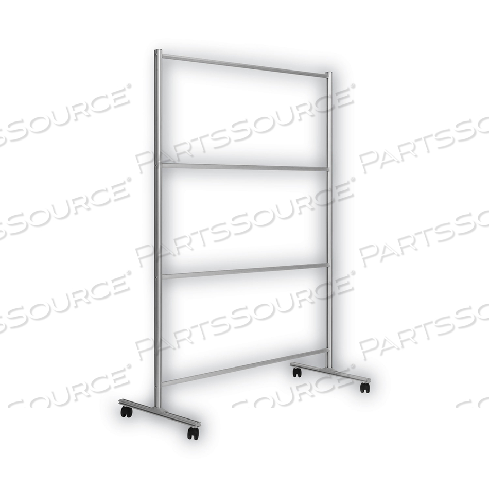 PROTECTOR SERIES MOBILE GLASS PANEL DIVIDER, 49 X 22 X 81, CLEAR/ALUMINUM by MasterVision PROTECTOR SERIES MOBILE GLASS PANEL DIVIDER, 49 X 22 X 81, CLEAR/ALUMINUM by MasterVision
