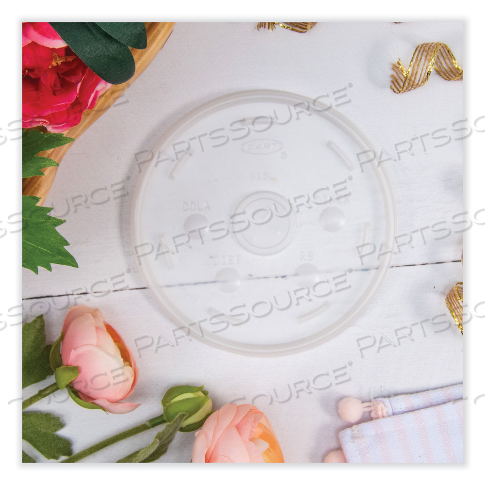 LIDS FOR FOAM CUPS AND CONTAINERS, FITS 32 OZ, 44 OZ, 60 OZ CUPS, TRANSLUCENT by Dart Container Corporation