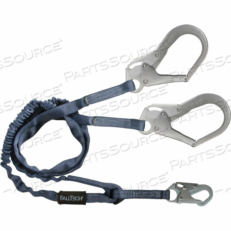INTERNAL 6' SHOCK ABSORBING LANYARD, WITH 1 SNAP HOOK AND 2 REBAR HOOKS by Falltech INTERNAL 6' SHOCK ABSORBING LANYARD, WITH 1 SNAP HOOK AND 2 REBAR HOOKS by Falltech