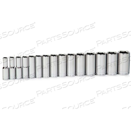 32947 WILLIAMS SOCKET SET, 15 PIECES, 1/2 INCH DRIVE, DEEP, 6 POINT by Snap-on Incorporated