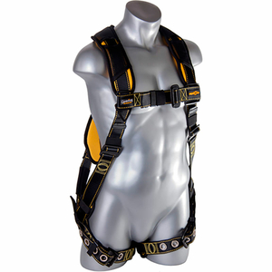 CYCLONE HARNESS, PASS-THROUGH CHEST, TONGUE BUCKLE LEGS, BACK D-RING, S, 130-318 LBS CAP. by Guardian Fall Protection