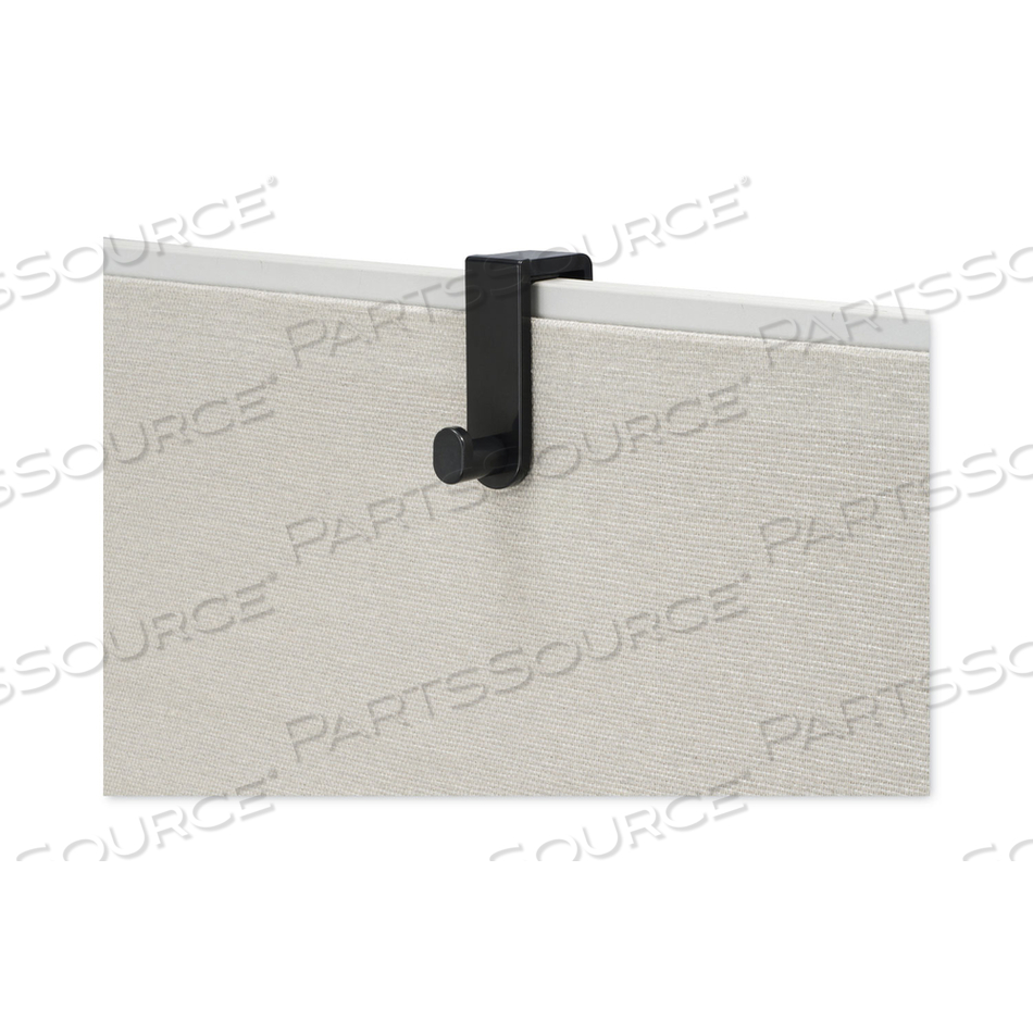 PLASTIC COAT HOOK, 1-HOOK, 1.75 X 5.25 X 4, BLACK by Safco