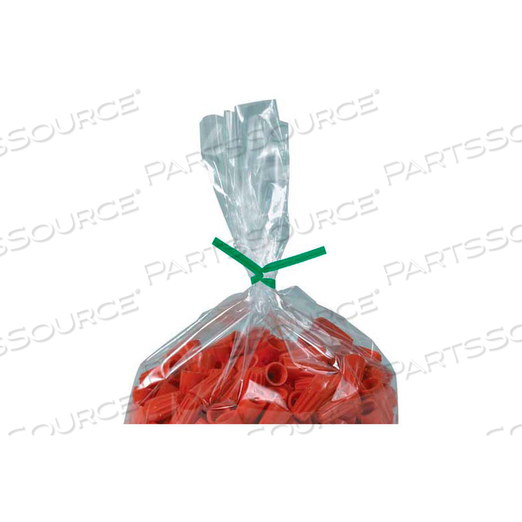 PLASTIC TWIST TIES 4" X 5/32" GREEN 2000 PACK by Box Packaging Inc