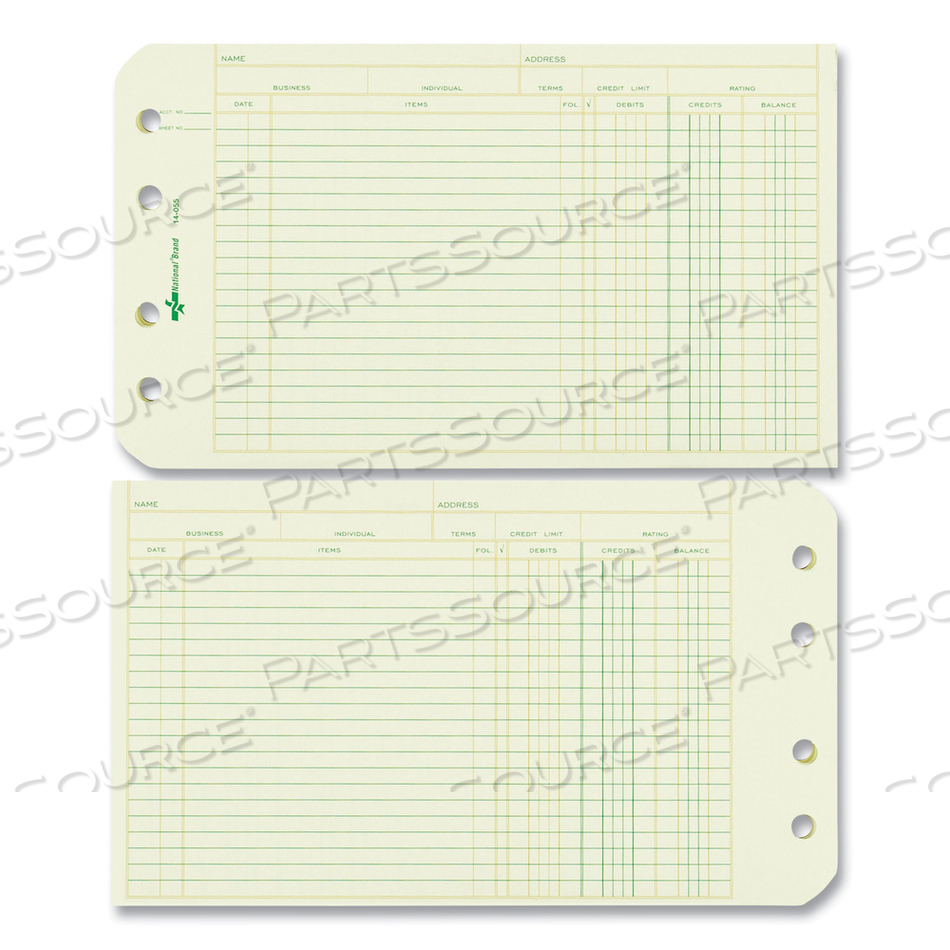 FOUR-RING BINDER REFILL SHEETS, 5 X 8.5, GREEN by National FOUR-RING BINDER REFILL SHEETS, 5 X 8.5, GREEN by National