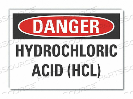 REFL DECAL DANGER HYDROCHLORIC 5 X3-1/2 by Lyle Signs Inc. REFL DECAL DANGER HYDROCHLORIC 5 X3-1/2 by Lyle Signs Inc.