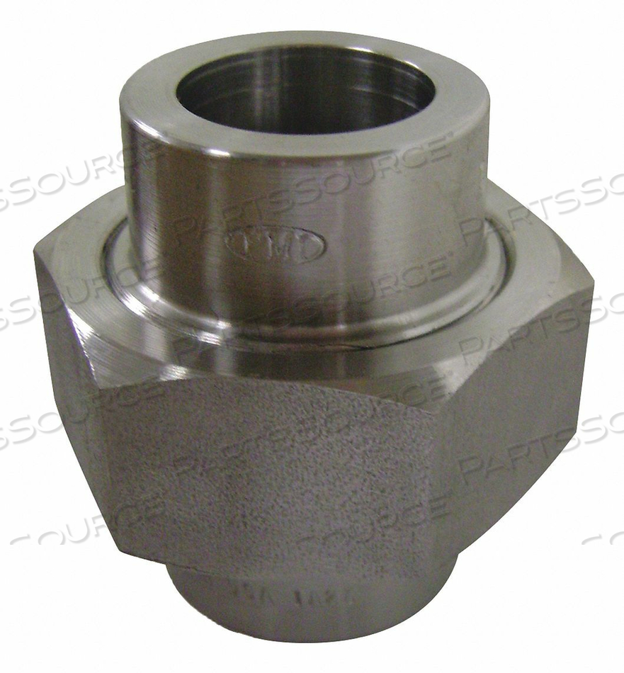 UNION, 316 STAINLESS STEEL, 1 1/2 IN X 1 1/2 IN FITTING PIPE SIZE, FEMALE X FEMALE, CLASS 3000, 316 by Penn Machine Works
