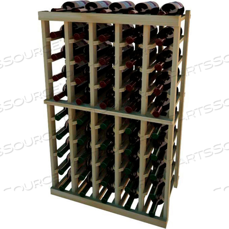 INDIVIDUAL BOTTLE WINE RACK - 5 COLUMNS, 3 FT HIGH - WALNUT, REDWOOD 