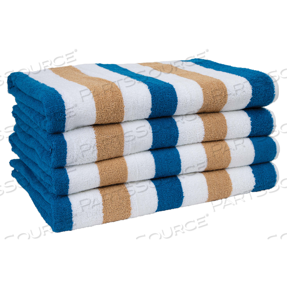 CABO CABANA TOWELS - ROYAL BLUE/CAFÉ OLE' by Monarch Brands Inc.