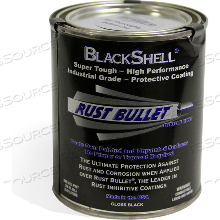 BLACKSHELL PROTECTIVE COATING AND TOPCOAT PINT CAN by Rust Bullet LLC