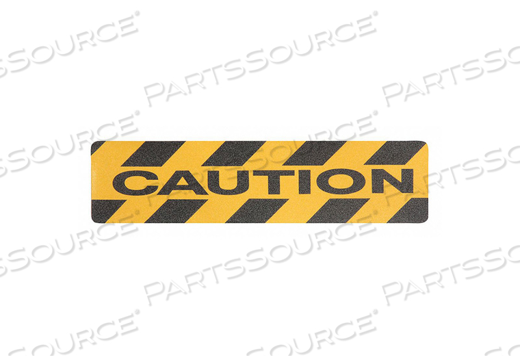 ANTI-SLIP TREAD, COARSE, 60 GRIT SIZE, BLACK/YELLOW, MESSAGE, 6 IN X 24 IN, 32 MIL TAPE THICK by Jessup Manufacturing