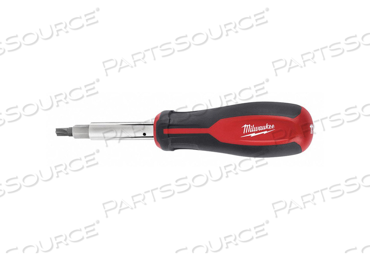 MULTI-BIT SCREWDRIVER TIP SIZE #1 #2 1/4 IN 3/16 IN 3/8 IN TIP STYLE ECX PHILLIPS SLOTTED SQUARE QUICK CHANGE ERGONOMIC BIT MATERIAL ALLOY S by Milwaukee Electric Tools MULTI-BIT SCREWDRIVER TIP SIZE #1 #2 1/4 IN 3/16 IN 3/8 IN TIP STYLE ECX PHILLIPS SLOTTED SQUARE QUICK CHANGE ERGONOMIC BIT MATERIAL ALLOY S by Milwaukee Electric Tools