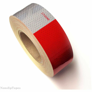 DOT C2 APPROVED CONSPICUITY REFLECTIVE TAPE, 11" RED/7" WHITE, 2" X 150', 1 ROLL by Heskins LLC