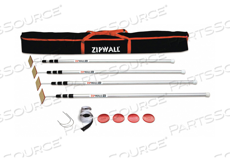 DUST BARRIER SYSTEM (4) 12 FT POLES by ZipWall DUST BARRIER SYSTEM (4) 12 FT POLES by ZipWall