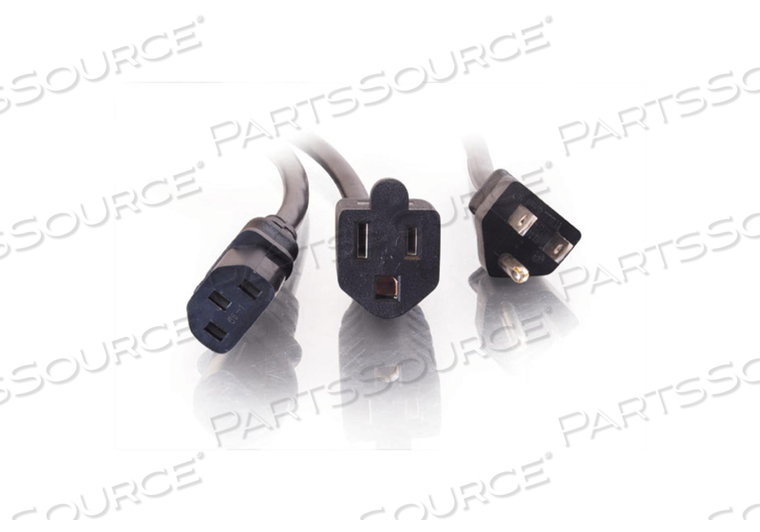 3FT 16 AWG 5-15P - 5-15R/C13 POWER CORD SPLITTER - BLACK by Legrand AV (C2G) 3FT 16 AWG 5-15P - 5-15R/C13 POWER CORD SPLITTER - BLACK by Legrand AV (C2G)