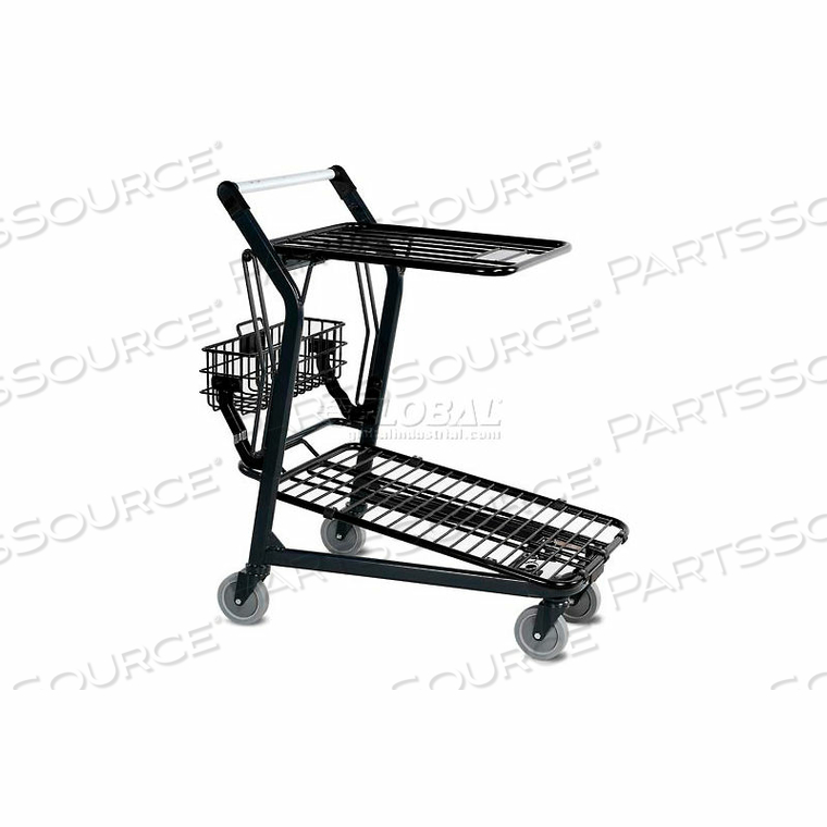 RETRACTABLE FLAT TOP SHELF SHOPPING CART DARK GRAY by Versacart Systems, Inc. RETRACTABLE FLAT TOP SHELF SHOPPING CART DARK GRAY by Versacart Systems, Inc.
