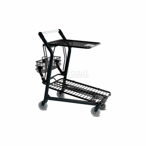 RETRACTABLE FLAT TOP SHELF SHOPPING CART DARK GRAY by Versacart Systems, Inc. RETRACTABLE FLAT TOP SHELF SHOPPING CART DARK GRAY by Versacart Systems, Inc.
