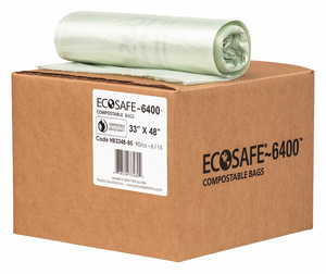 TRASH BAG 35 GAL. GREEN PK90 by Ecosafe-6400