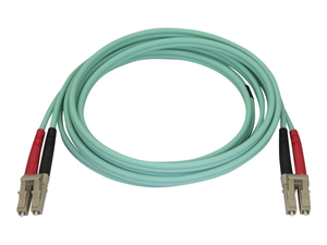 2M AQUA OM4 DUPLEX MULTIMODE FIBER OPTIC CABLE- 50/125 - LC/LC - NETWORK CABLE - LC MULTI-MODE (M) TO LC MULTI-MODE (M) - 2 M - FIBER OPTIC - 50 / 125 MICRON - OM4 - AQUA by StarTech.com Ltd.