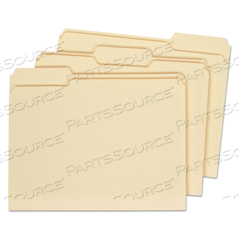 TOP TAB MANILA FILE FOLDERS, 1/3-CUT TABS: ASSORTED, LETTER SIZE, 1" EXPANSION, MANILA, 100/BOX 