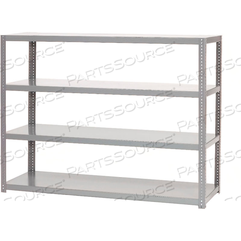 EXTRA HEAVY DUTY SHELVING, 48"W X 18"D X 72"H, 4 SHELVES, GRAY 