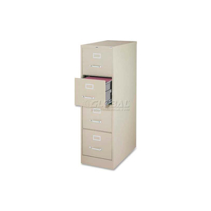 LORELL 4-DRAWER HEAVY DUTY VERTICAL FILE CABINET, 18"W X 26-1/2"D X 52"H, PUTTY by S.P. Richards Company