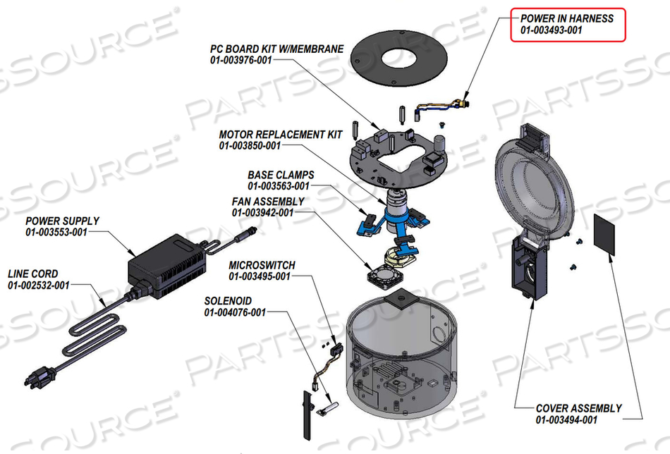 6.25IN L POWER HARNESS FOR BECKMAN/IRIS & IDEXX CENTRIFUGE 