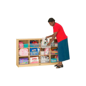 12 TUB MOBILE CUBBIE W/CLEAR TUBS, 57-1/2"W X 15"D X 35-1/2"H, BIRCH PLYWOOD by Jonti-Craft Inc