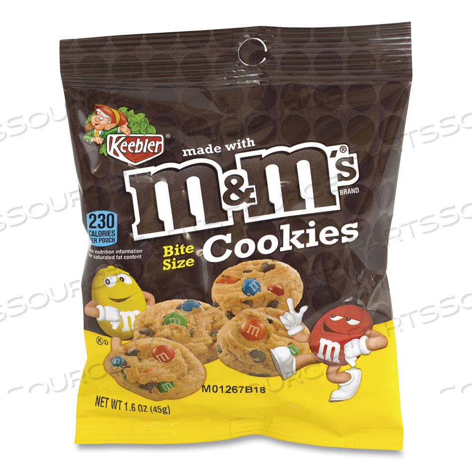 MINI COOKIE SNACK PACKS, CHOCOLATE CHIP/MANDMS, 1.6 OZ POUCH, 30 POUCHES/CARTON 