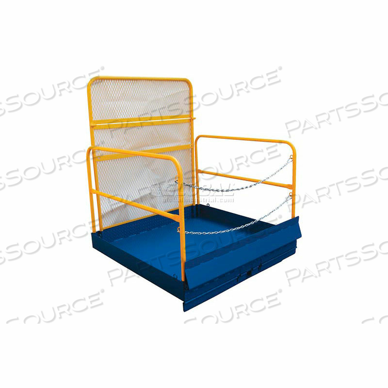 FORKLIFT LOADING PLATFORM ATTACHMENT, RAILS & REAR SCREEN by Vestil Manufacturing Corp.