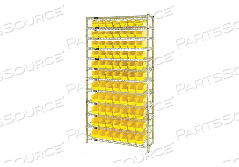 E3957 BIN SHELVING 74 OVERALL H 88 BINS YLLOW by Quantum Storage Systems E3957 BIN SHELVING 74 OVERALL H 88 BINS YLLOW by Quantum Storage Systems