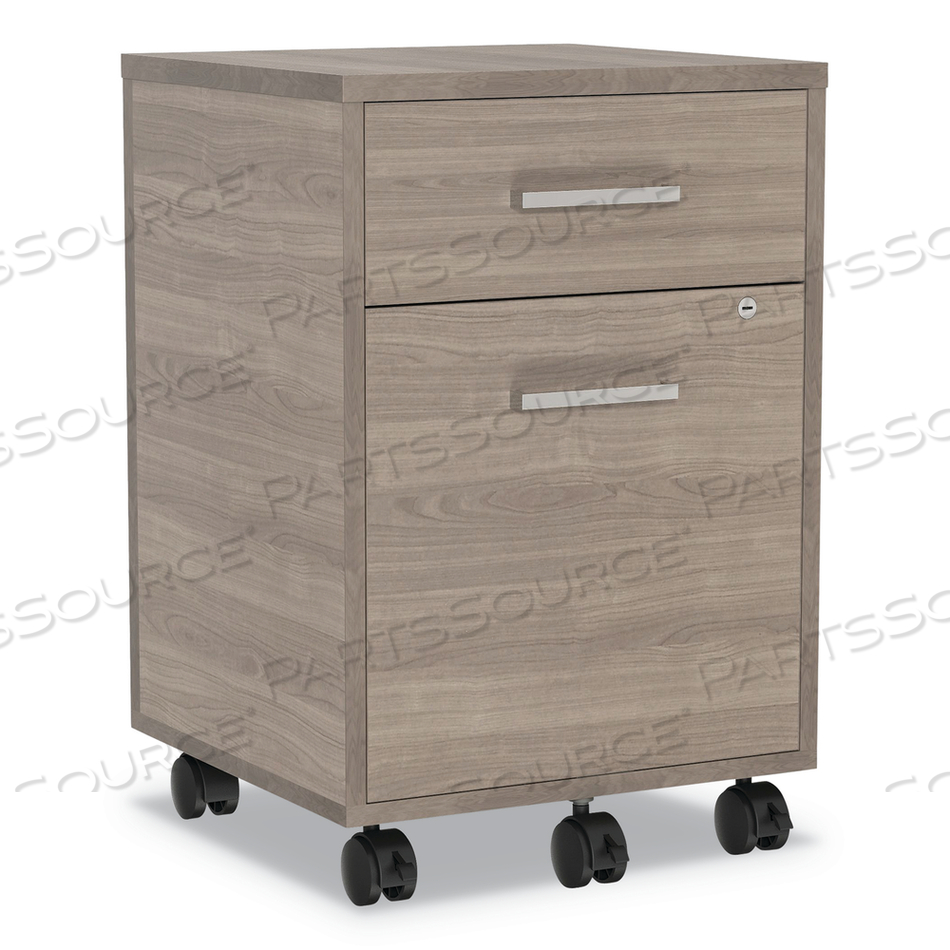 URBAN MOBILE FILE PEDESTAL, LEFT OR RIGHT, 2-DRAWERS: BOX/FILE, LEGAL/A4, NATURAL WALNUT, 16" X 15.25" X 23.75" by Linea Italia Inc