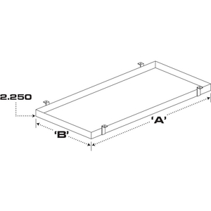 V-GRIP WIRE SHELVING SPILL TRAY - 36"L X 18"W X 2-1/4"D - 5 GALLON CAPACITY - MIRRORED SILVER by Equipto