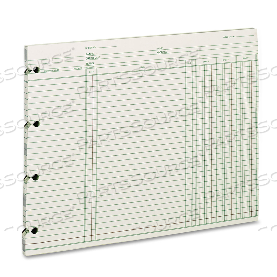 ACCOUNTING SHEETS, 9.25 X 11.88, GREEN, LOOSE SHEET by Wilson Jones ACCOUNTING SHEETS, 9.25 X 11.88, GREEN, LOOSE SHEET by Wilson Jones